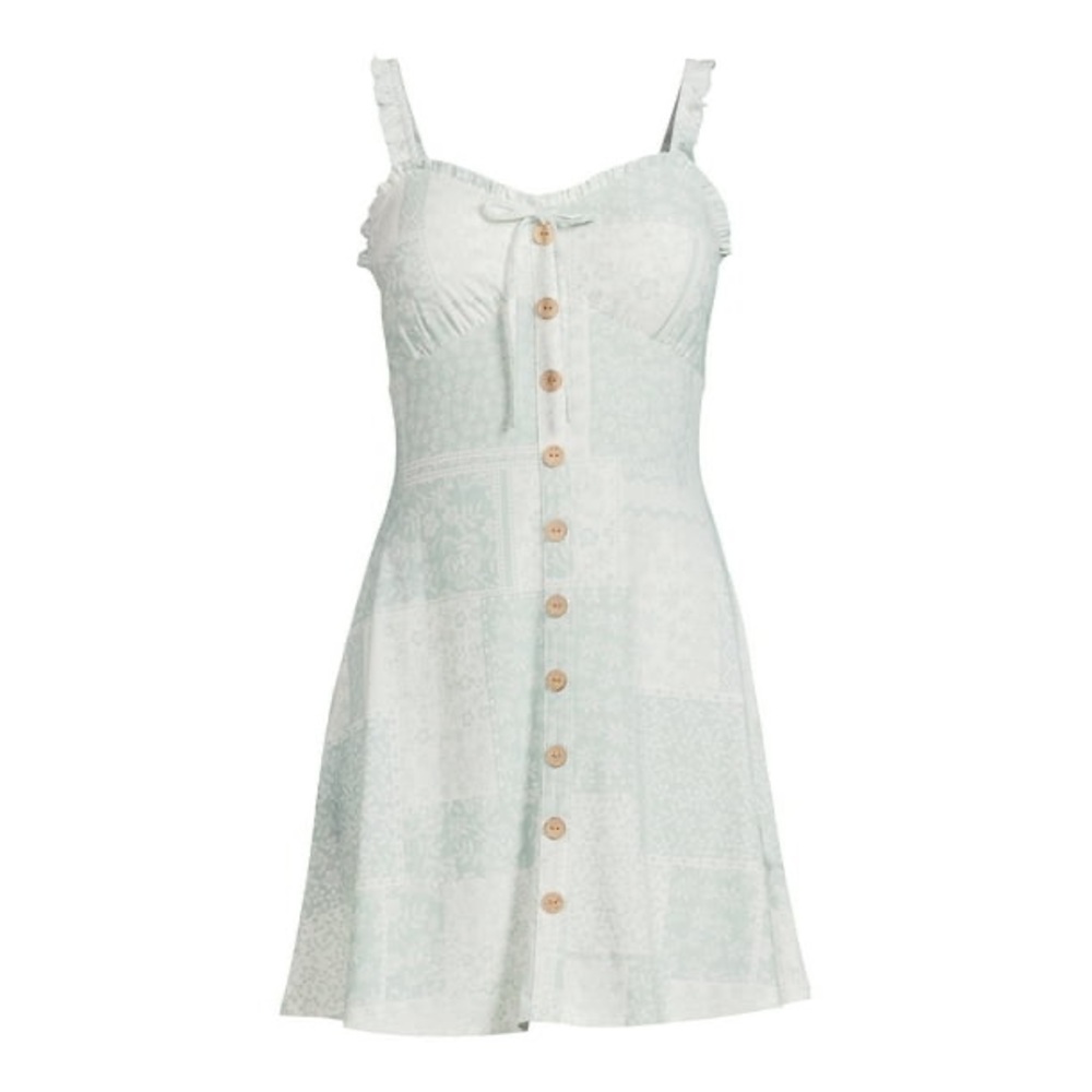 No Boundaries Juniors Sleeveless Print Milkmaid Dress